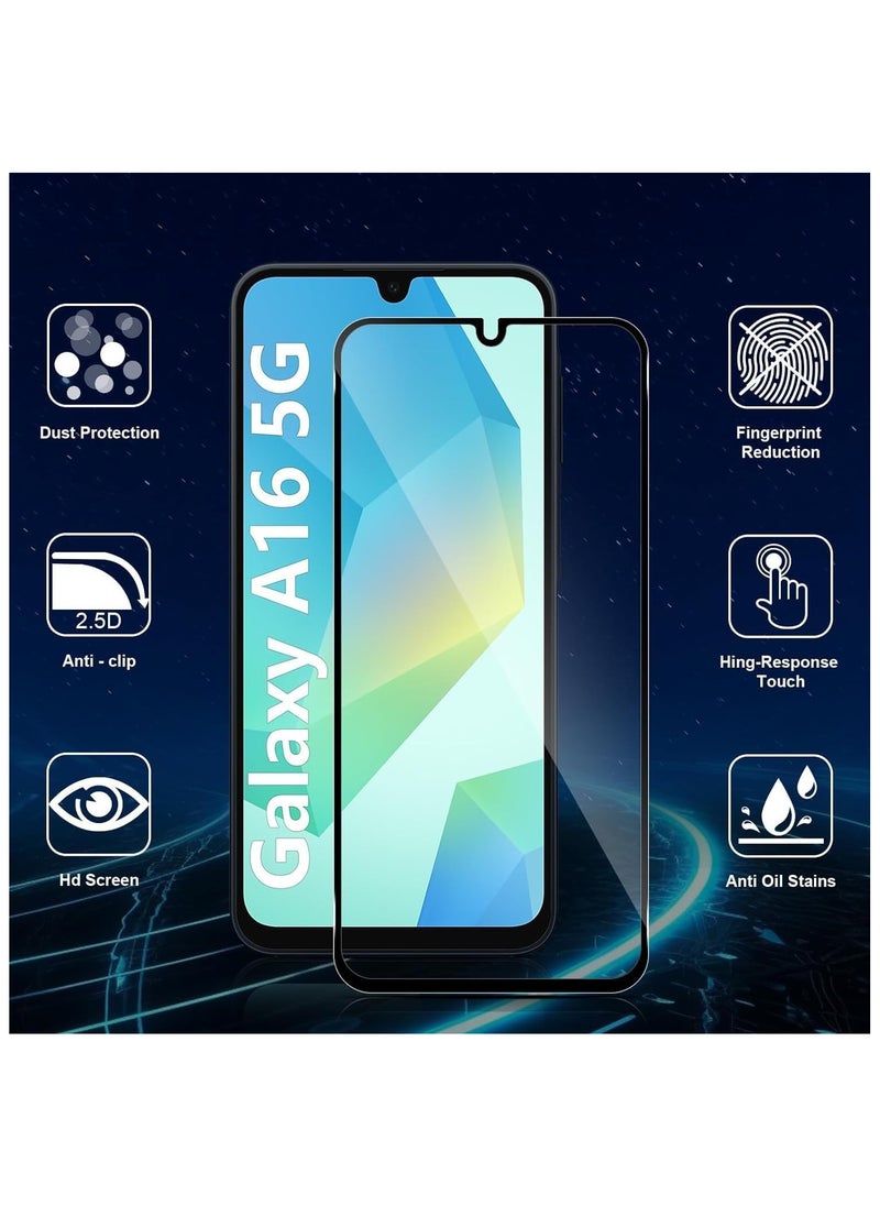 Black frame glass screen protector for Samsung Galaxy A16 - A26