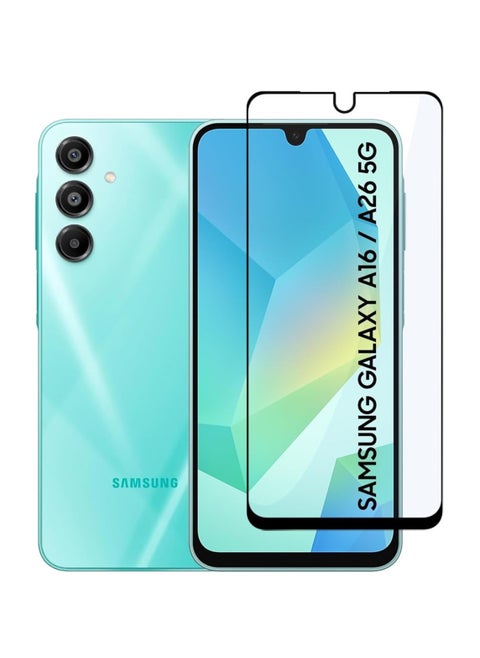 Black frame glass screen protector for Samsung Galaxy A16 - A26