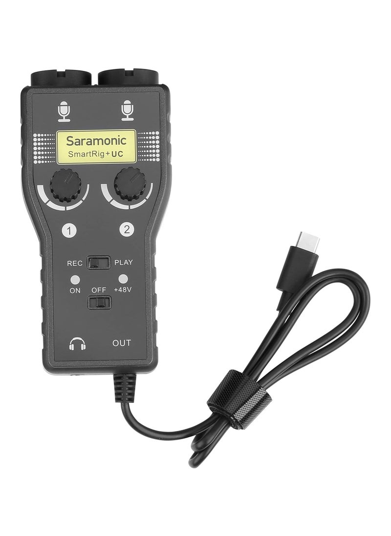 Saramonic - 2-Channel Audio Interface w/XLR, 1/4" & 1/8" for USB-C Smartphones & Tablets (SmartRig+UC) - Image 1