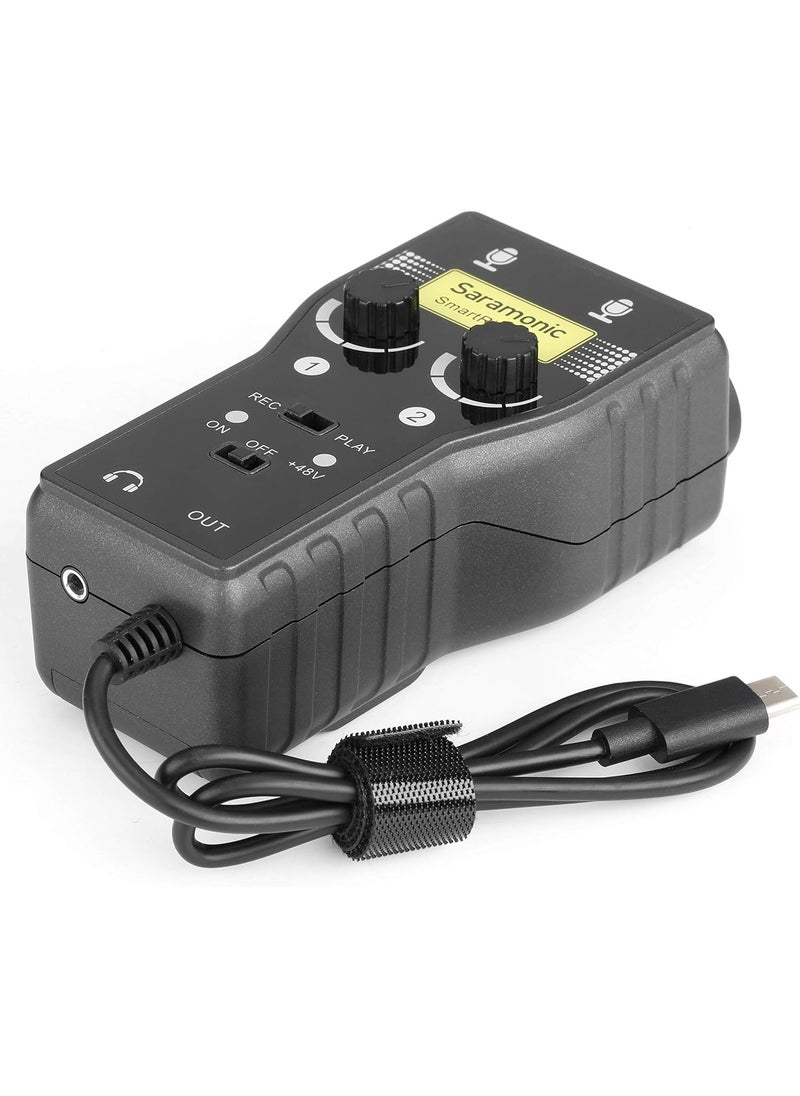 Saramonic - 2-Channel Audio Interface w/XLR, 1/4" & 1/8" for USB-C Smartphones & Tablets (SmartRig+UC) - Image 1
