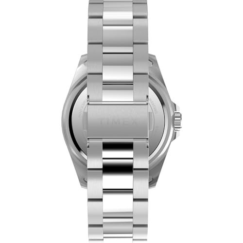 TIMEX ساعة تيمكس للرجال مستوحاة من الغوص 42 مم - سوار بلون فضي بقرص أسود وحالة فضية - Image 3