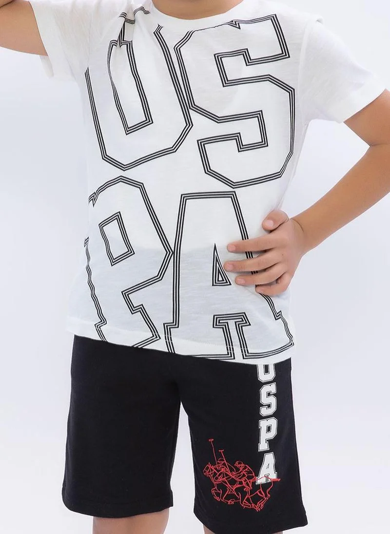 U.S. Polo Assn. U.S. Polo Assn. Boys White/Black Bermuda Set