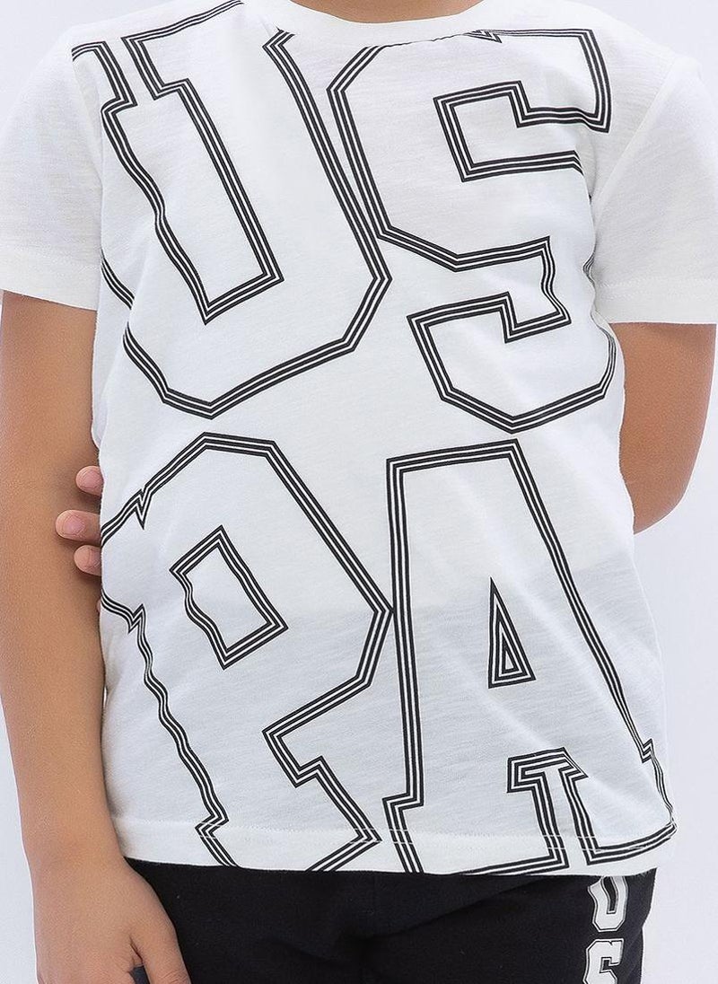 U.S. Polo Assn. U.S. Polo Assn. Boys White/Black Bermuda Set  - Image 3