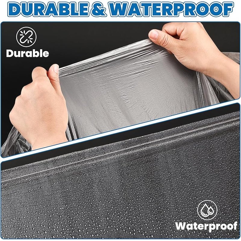 NUITPY 8 Pieces Plastic Drop Cloth for Painting, 9 x 12 Feet Painters Plastic, Waterproof Clear Plastic Tarp, Dustproof Plastic Sheeting for Furniture Cover - Image 4