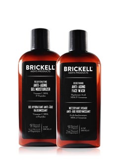 Brickell Men's Products Enhancing Gel Antiaging Routine Gel Facial Cleanser And Gel Face Moisturizer Men'S Skin Care Gift Set  - Image 1