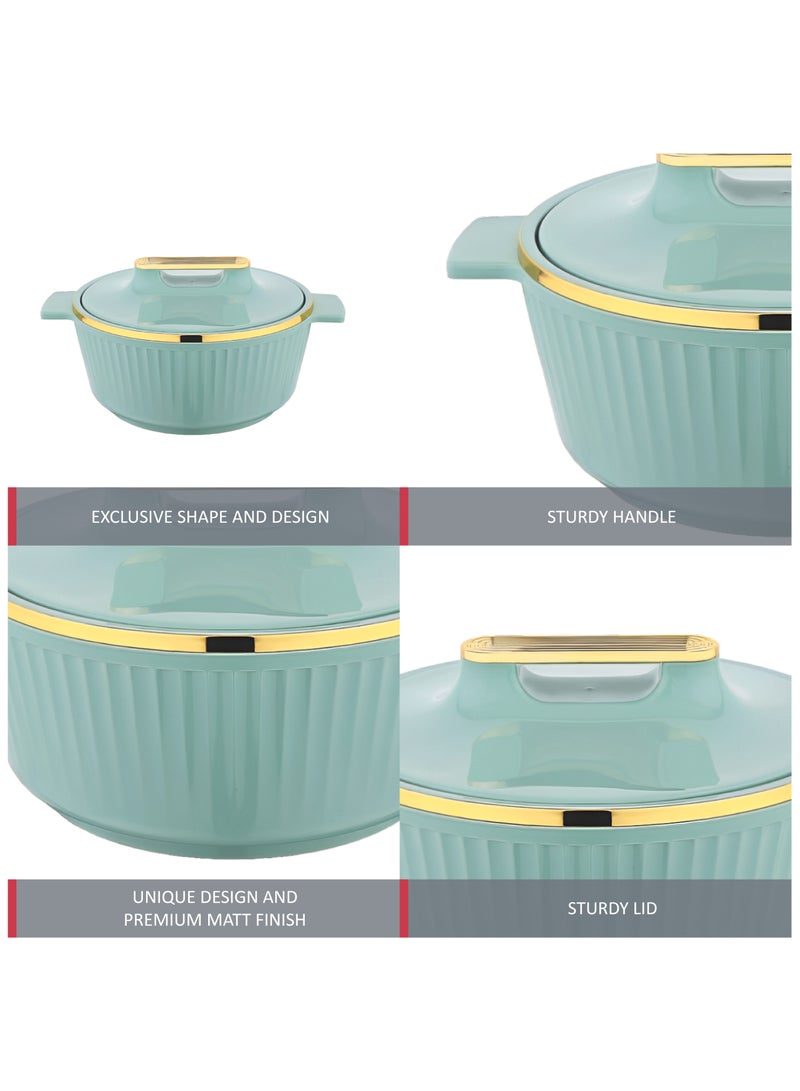 Asian Fancy Casserole Stainless Steel Insulated Hotpot 5000ML - Green  - Image 3