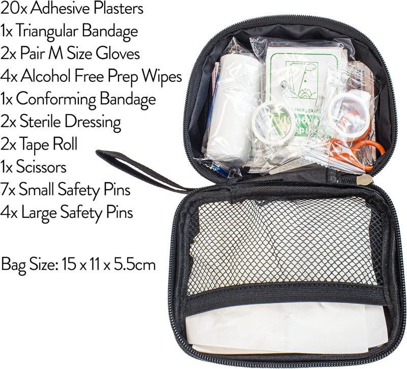 Clay Roberts First Aid Kit Green Compact First Aid Kit Bag Bandages Dressing Pads Plasters Emergency Medical Supplies for Travel Camping Travel Kits Cars - Image 3