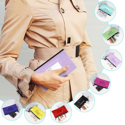 Sinzip 8 Pack Bank Deposit Money Wallet, Heavy Duty Leatherette Security Zipper Wallet with Clear Window, Coin Bag, Cash Bag, Tool Pouch, Assorted Colors (8 Pack-Small Size) - Image 3