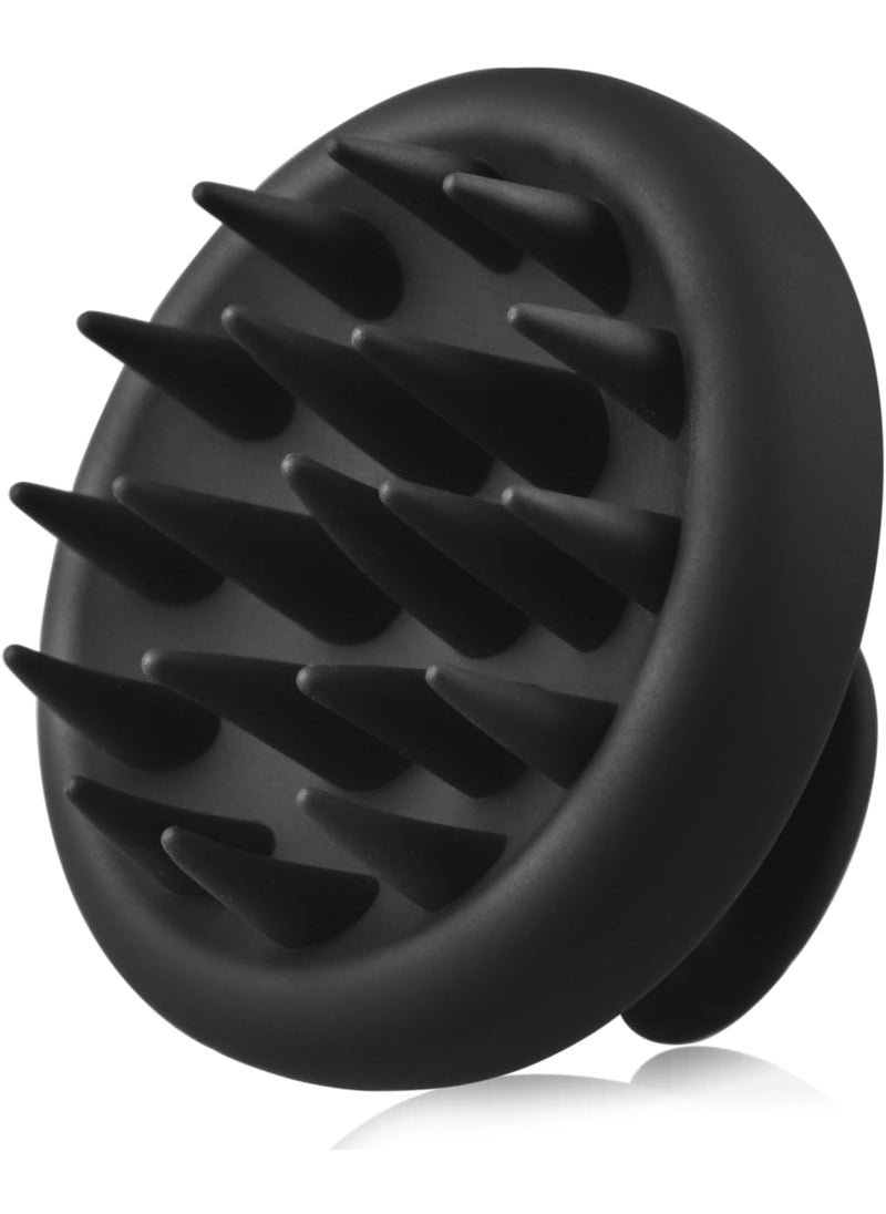 BEAUTLOHAS. Silicone Scalp Massager Hair Scrubber Brush, Silicone Scalp Scrubber with Soft Bristles for Wet Dry Hair, Silicone Head Scrubber Hair Shampoo Scalp Brush Hair Growth for Women Men(Black) 