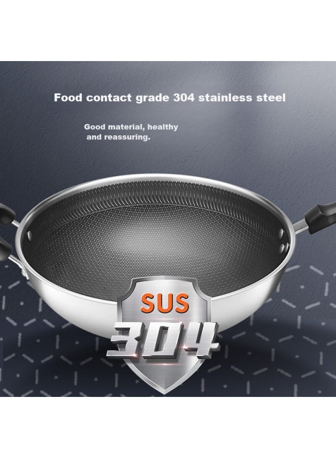 Supor Stainless Steel Honeycomb Non-stick Wok 32cm Frying Pan Compatible With Gas And Induction Stoves Ec32jkc01 - Image 3