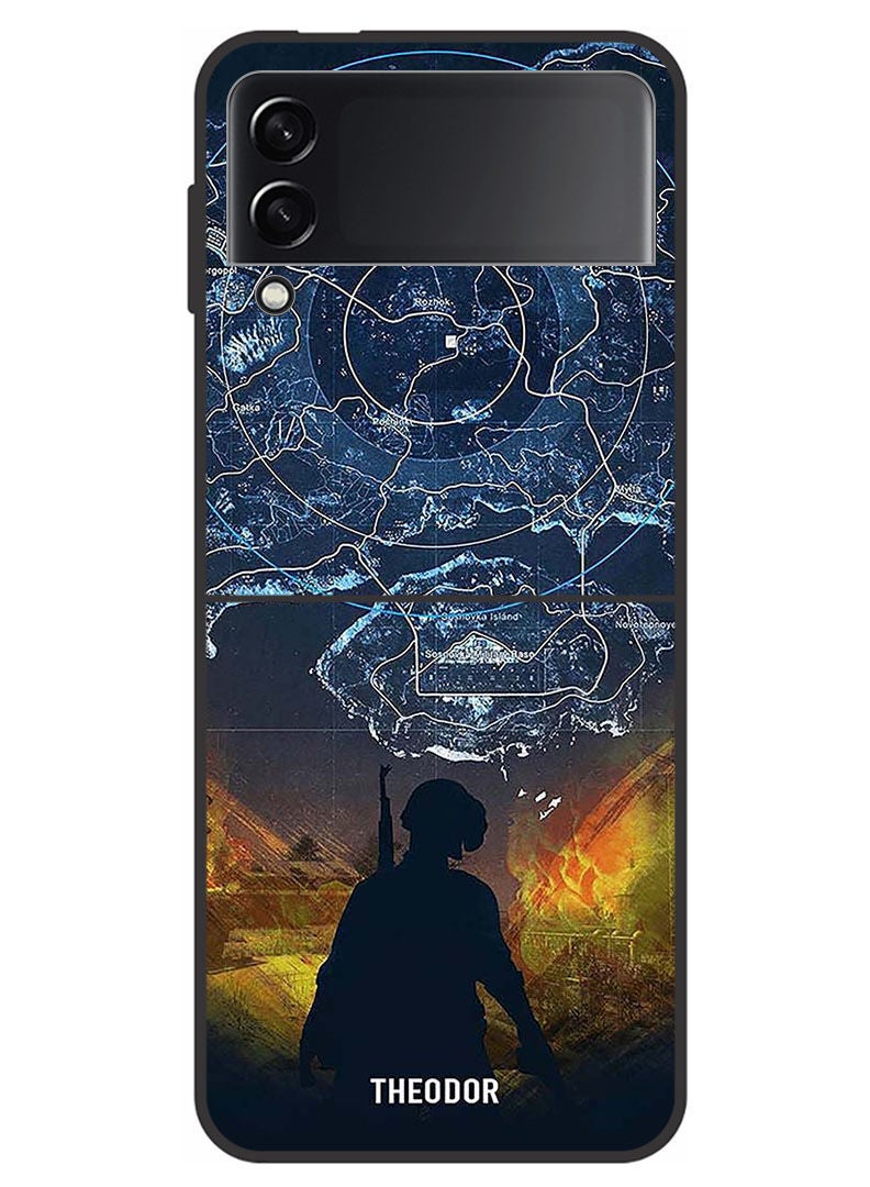 Theodor Protective Case Cover For Samsung Galaxy Z Flip 3 5G    Pubgy Map - Image 1