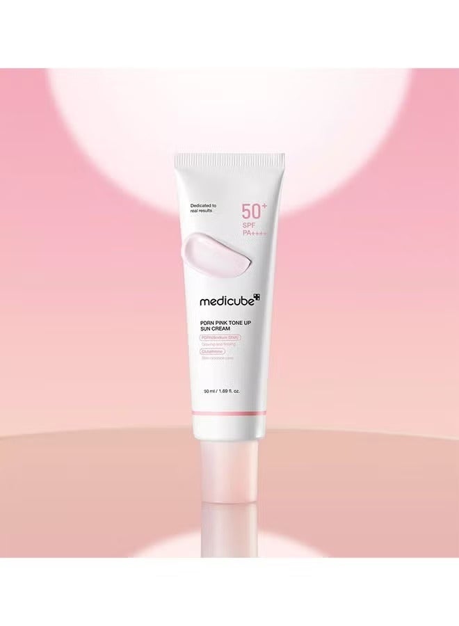 Medicube PDRN Pink Tone Up Sun Cream SPF50+ PA++++ 50ml,Multi-functional Sun Care with PDRN, Pink Collagen and Niacinamide,Uneven Skin Tone,Enhances Radiance,Lightweight,Non-greasy Sunscreen 1.69 fl.oz./50ml - Image 3