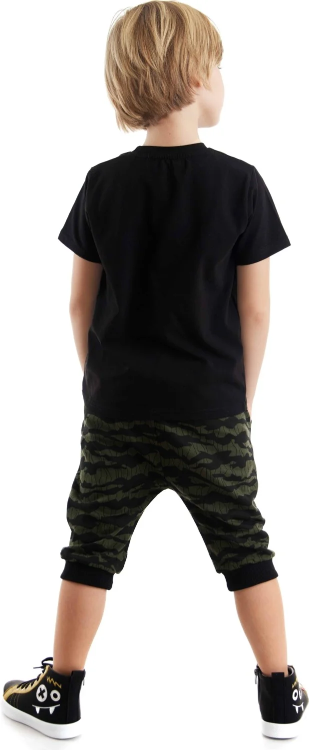 Denokids Woof Boy T-shirt Capri Shorts Set