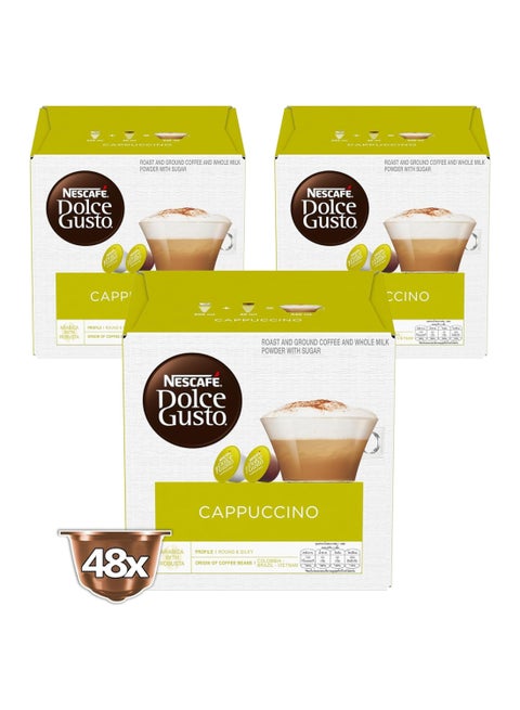 Dolce Gusto Cappuccino Coffee Capsules pack of 3