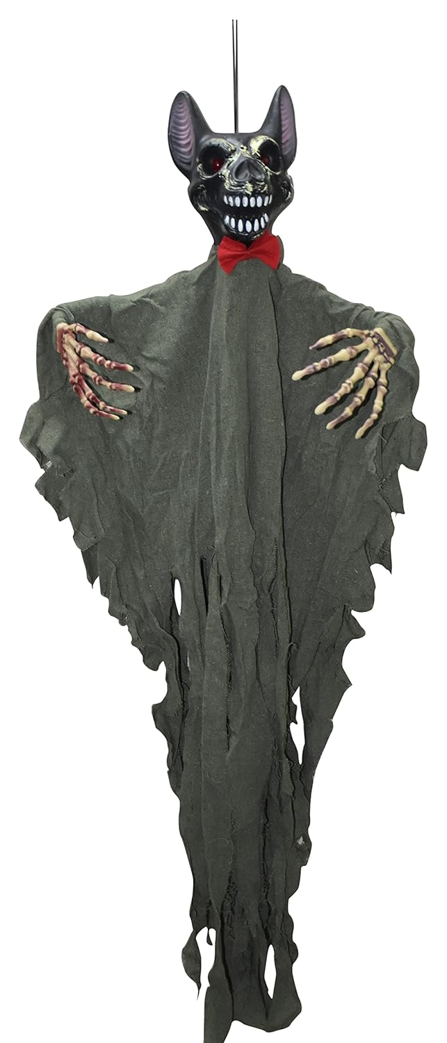 My Party Suppliers Jagmag Halloween Hanging Ghost Hanging Ghost Decoration PropsHanging Ghost Witch Horror Electric Luminous Ghost Sound Control for Halloween Party Scary Props  - Image 1