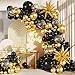 LANGASQUE Black and Gold Balloon Garland Arch Kit 140Pcs Black Gold Confetti Balloons with Stars for Birthday Graduation New Year Retirement Anniversary Wedding Engagement Party Decorations - Image 2