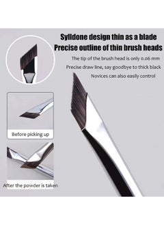 Depend 2PCS Angled Eyeliner Brush Eyeshadow Brushes Eyebrow Brush Liquid Eyeliner Brush Makeup Brush  - Image 2