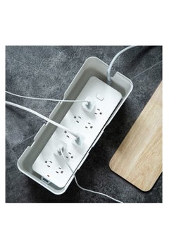 Arabest Cable Management Box，Wood Lid, Cord Organizer for Desk TV Computer USB Hub System to Cover and Hide and Power Strips and Cords  - Image 4