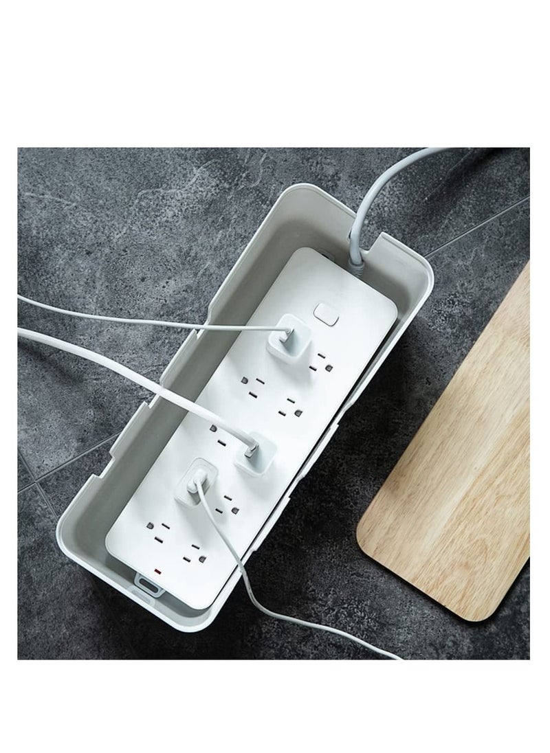 Arabest - Cable Management Box，Wood Lid, Cord Organizer for Desk TV Computer USB Hub System to Cover and Hide and Power Strips and Cords - Image 1