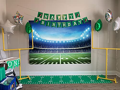 BUTEN Football Field Backdrop American Football Field AuditoriumLight Rugby Sports Soccer Themed Party Baby Photography Background (7X5FT) - Image 3