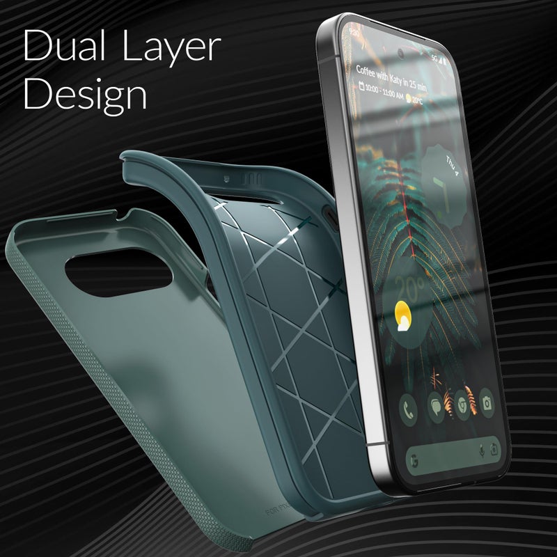 Crave for Google Pixel 9a Case, Shockproof Protection Dual Layer Case for Google Pixel 9a (6.3 inch) - Forest Green - Image 4