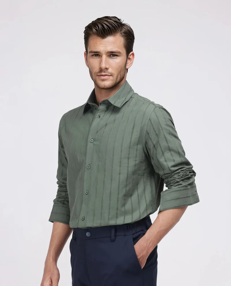 Rare Rabbit Men's Striped Relaxed Fit Shirt