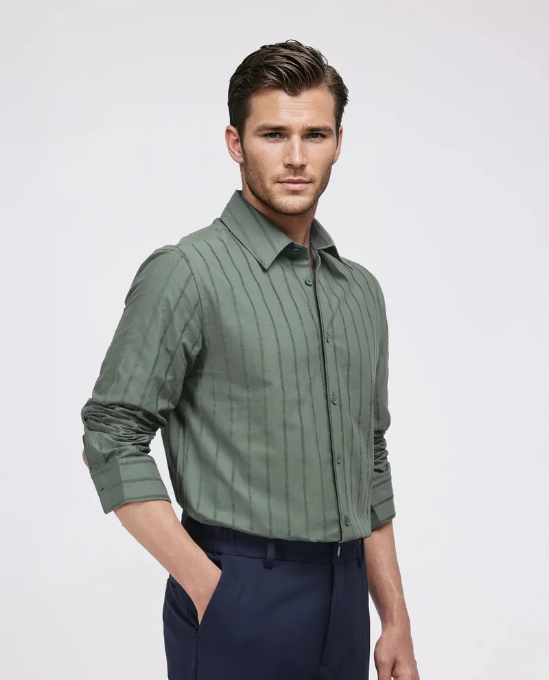Rare Rabbit Men's Striped Relaxed Fit Shirt