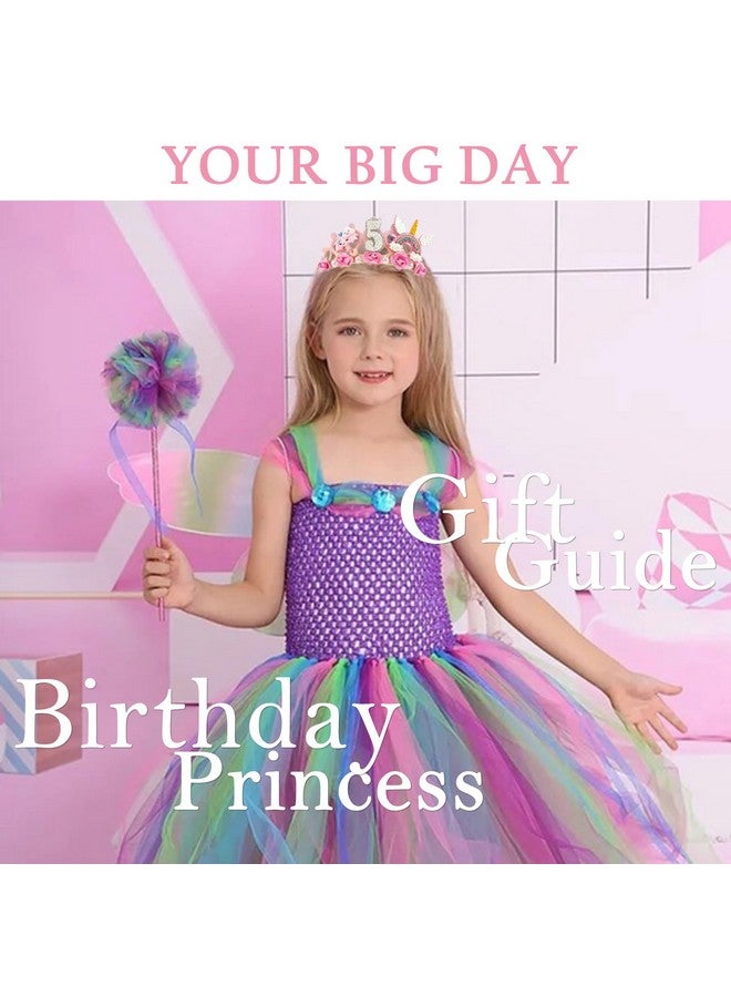 SuPoo 5th Birthday Headband Flower Birthday Crown for Girls 5th Birthday Decorations for Girl Pink Hair Band Cute 5 Year Old Princess Tiara Birthday Party Decorations Accessory Gift - Image 2