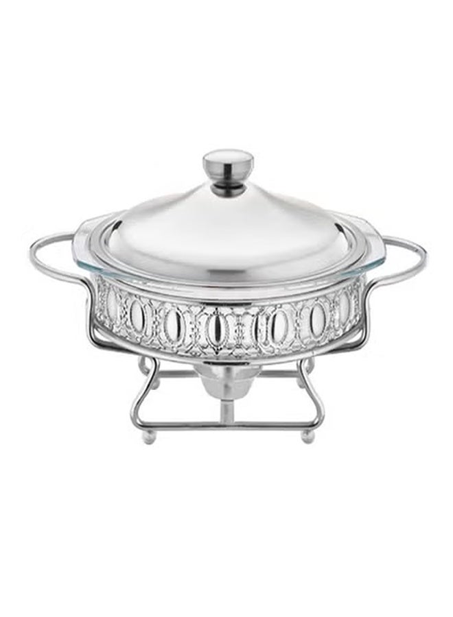 Round Glass Buffet Stove Food Warming Container - Image 1