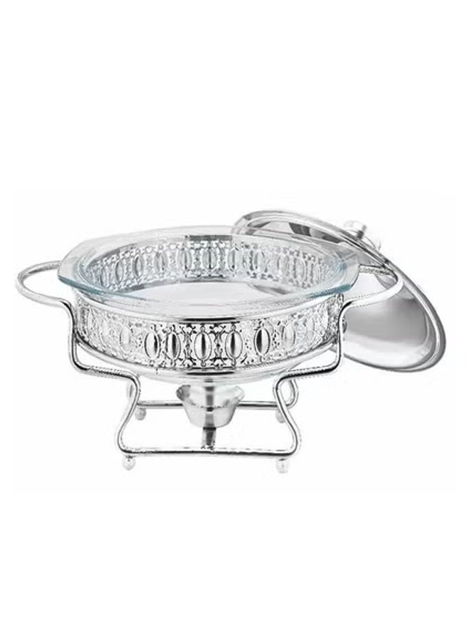Round Glass Buffet Stove Food Warming Container - Image 2