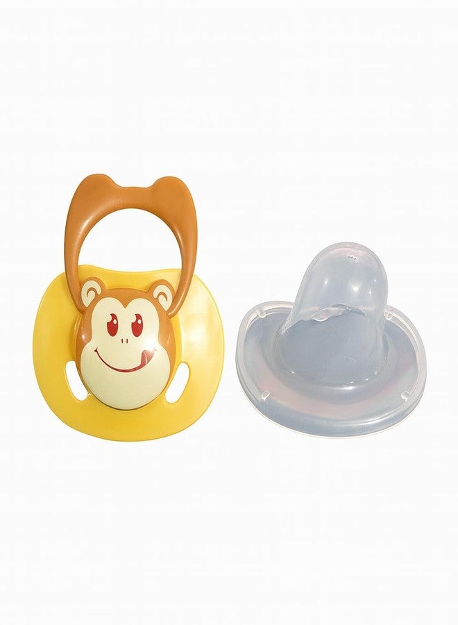 DTR Creation Cartoon Baby Pacifier – BPA-Free Silicone Nipple | Newborn Soother & Teething Aid | Turquoise & Brown Bear Design | 0 Months+ - Image 1