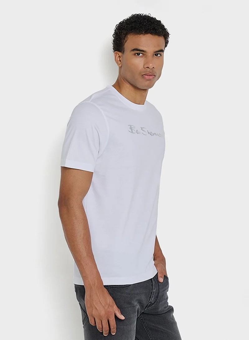 Ben Sherman Mercerised Cotton Chest Print T-Shirt