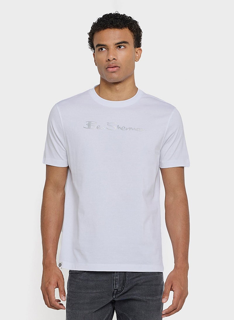 Ben Sherman Mercerised Cotton Chest Print T-Shirt - Image 1