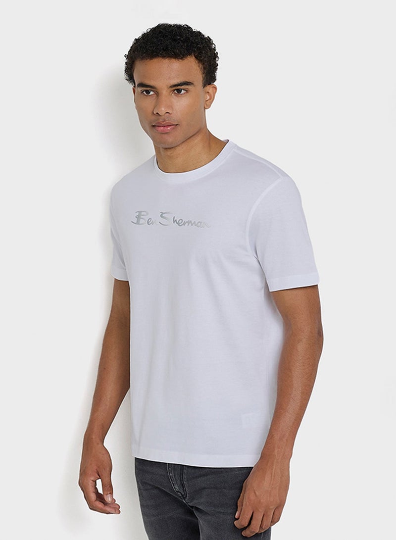 Ben Sherman Mercerised Cotton Chest Print T-Shirt - Image 4