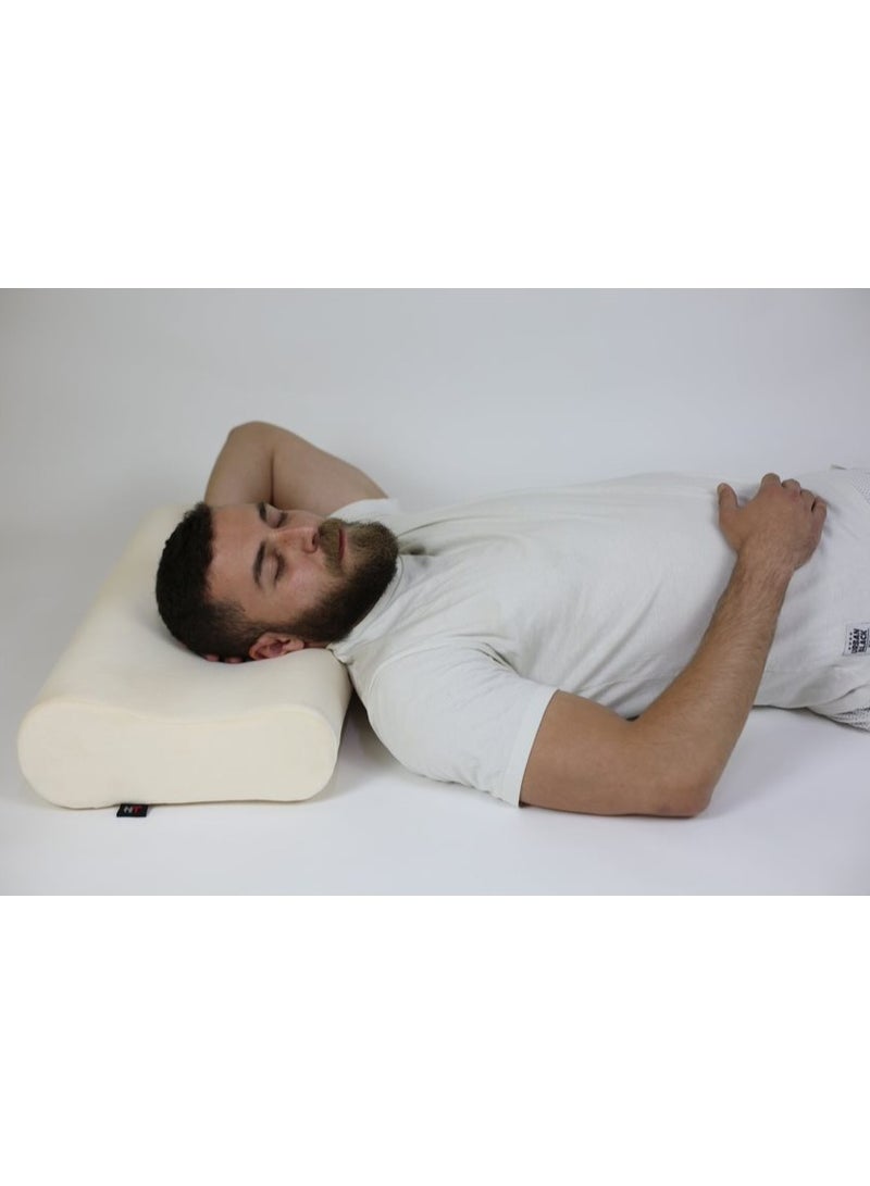 HT High quality German memory foam medical pillow to prevent neck pain, comfortable during sleep, light white - Image 2