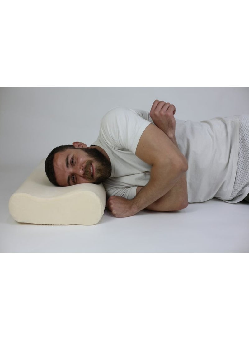 HT High quality German memory foam medical pillow to prevent neck pain, comfortable during sleep, light white - Image 3