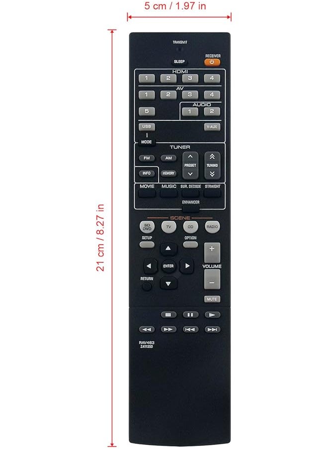 erorex - Replaced Rav463 Za11350 Remote Control Compatible Withyamaha Home Audio Receiver Rx V375 Rxv375 Rav463 Za11350 - Image 1