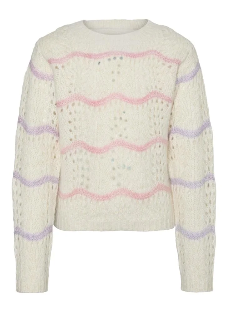 فيرو مودا جيرل Kids Crew Neck Knitted Swearters