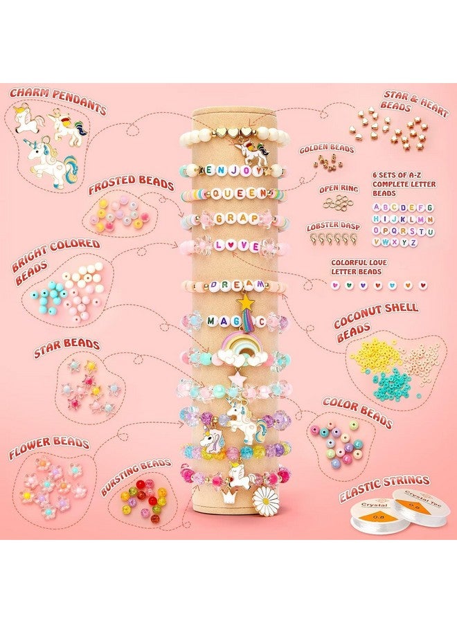 Yifely Clay Beads For Jewellery Making Kit, Kids Girls Macaron Color Beads For Bracelet Making, Letter Beads With Unicorn Pendants, Crystal Star Flower Hair Beads Set For Diy Jewelry Crafts - Image 2