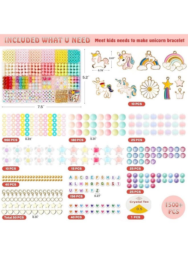 Yifely Clay Beads For Jewellery Making Kit, Kids Girls Macaron Color Beads For Bracelet Making, Letter Beads With Unicorn Pendants, Crystal Star Flower Hair Beads Set For Diy Jewelry Crafts - Image 3