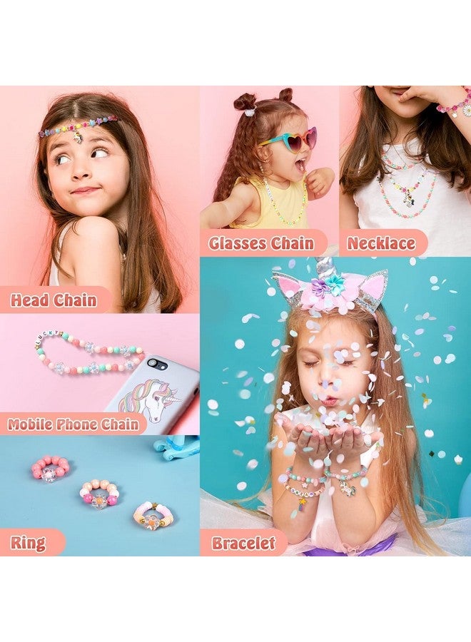 Yifely Clay Beads For Jewellery Making Kit, Kids Girls Macaron Color Beads For Bracelet Making, Letter Beads With Unicorn Pendants, Crystal Star Flower Hair Beads Set For Diy Jewelry Crafts - Image 5