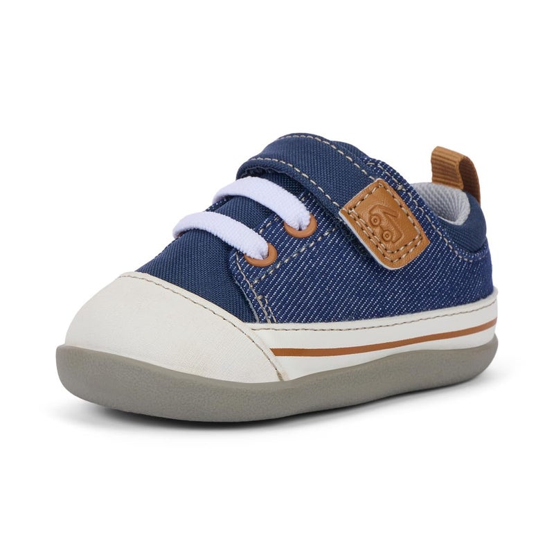 See Kai Run - Stevie Mini First Walker Shoe for Infants, Navy Denim, Infant 5 - Image 1