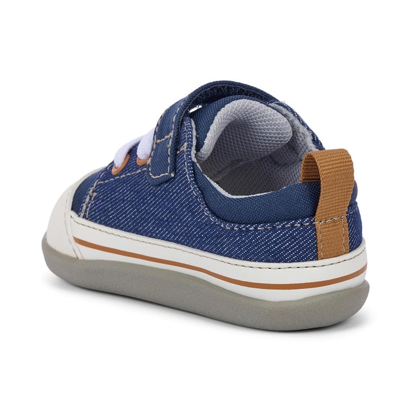See Kai Run - Stevie Mini First Walker Shoe for Infants, Navy Denim, Infant 5 - Image 2
