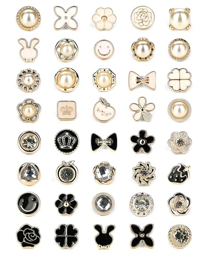 Asekonc 40 Style Cute Enamel Lapel Pin Set,Mini Brooch Pin Badges Cover Up Buttons for Women Shirts,Dresses,Cardigan Collar Safety Pins,Junk Charms Accessories Supplies DIY Crafts - Image 1