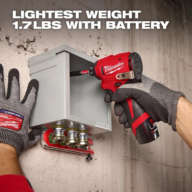 Milwaukee سائق تأثير هكس 1/4 بوصة بدون فرش Milwaukee M12 صغير الحجم (أداة عارية) - Image 3