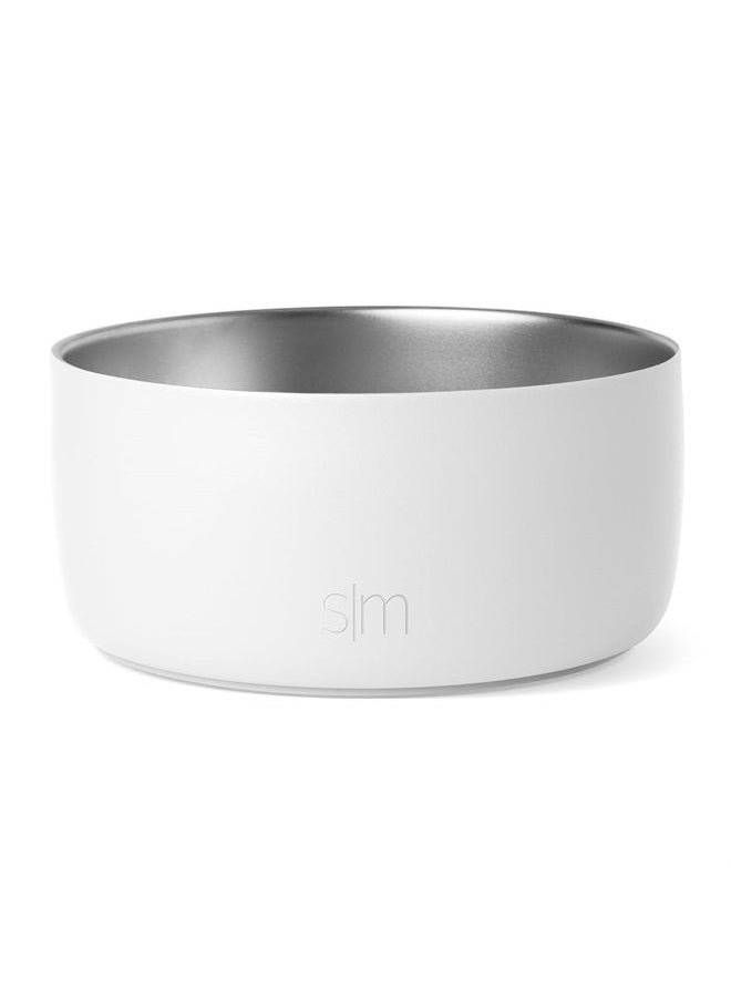 Simple Modern - Stainless Steel Pet Water Bowl for Dogs & Cats | Reusable Insulated Stainless Steel Food Bowls for Dog Cat | No Tip No Slip BPA Free | Bentley Collection | Medium (32oz) | Winter White - Image 1