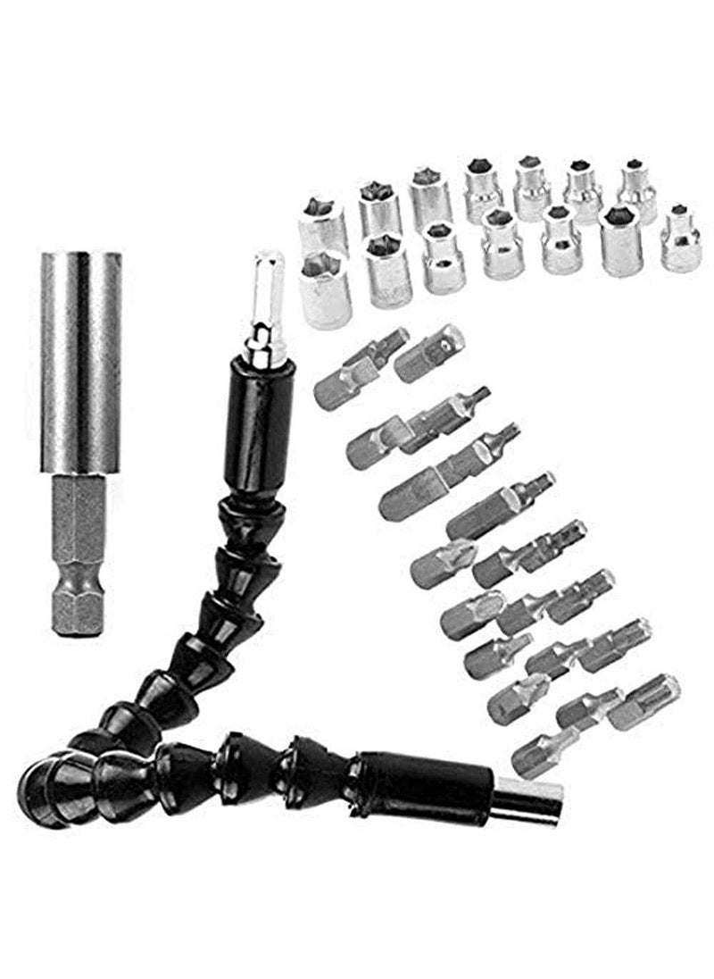DIY Crafts Diy Crafts 10757 10169 Flexible Holder Drill for Tools Shaft, Bits & Extension Rod Screwdrivers Set Assortment, Multicolor, Pack of 42  - Image 1