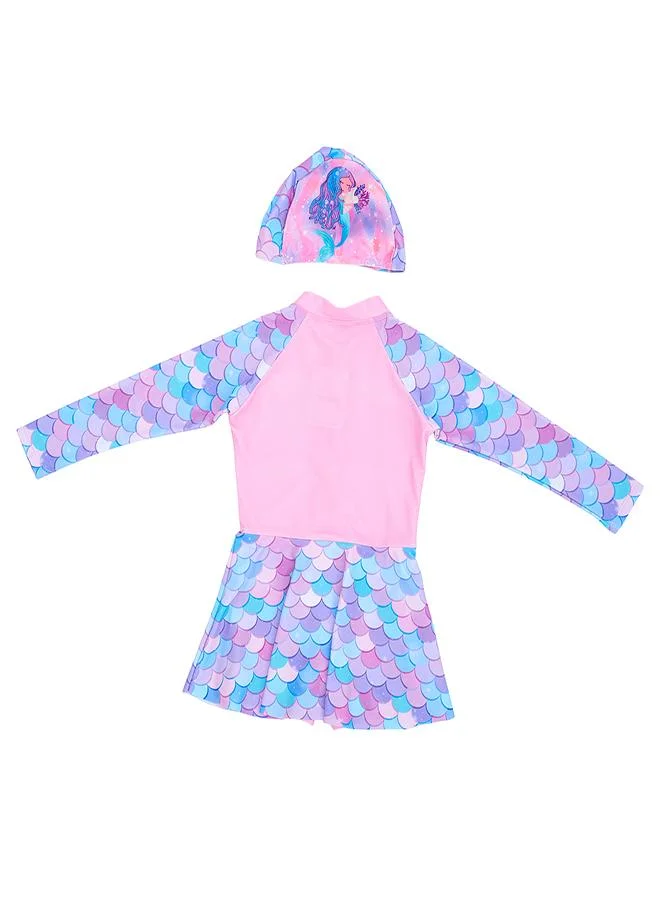 babyqlo Mermaid Castle 2 Pc Girls Swimsuit Dress Set