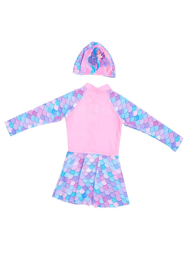 بيبي كلو طقم سباحة بناتي قلعة حورية البحر قطعتين - Image 3