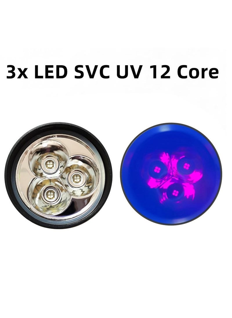 Generic - 60W High Power UV Flashlight Blacklight Cat Dog Urine Stain Tinea Ore Money Scorpion Marker Rechargeable Ultraviolet torch lamp - Image 1